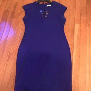 Calvin  Klein Short Sleeve Royal Blue Dress